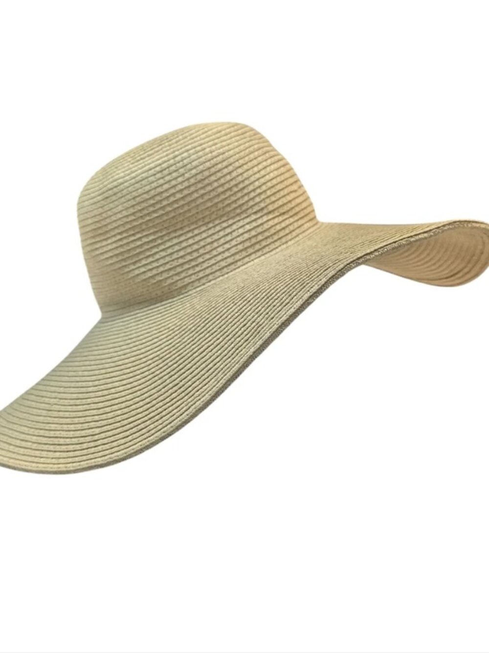 Straw Wide Brim Floppy Wired Shapeable Foldable Roll up Beach Sun Hat Beige